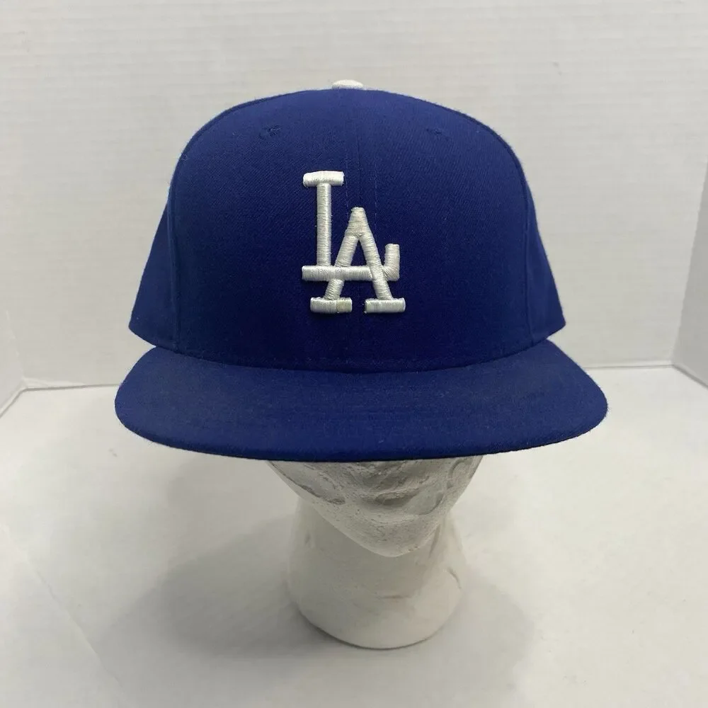 LA Dodgers Fitted Hat Cap MLB New Era 59Fifty Fitted Baseball On Field 7 1/2
